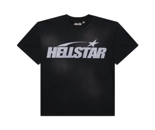 HELLSTAR CLASSIC LOGO GLITTER BLACK CAMISETA