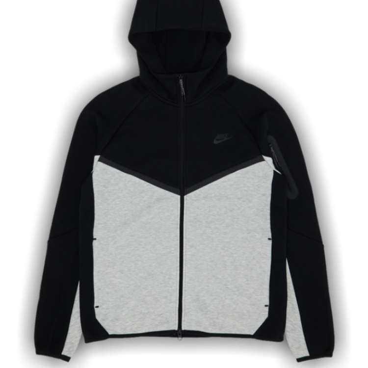 NIKE TECH FLECCE GREY/BLACK HOODIE