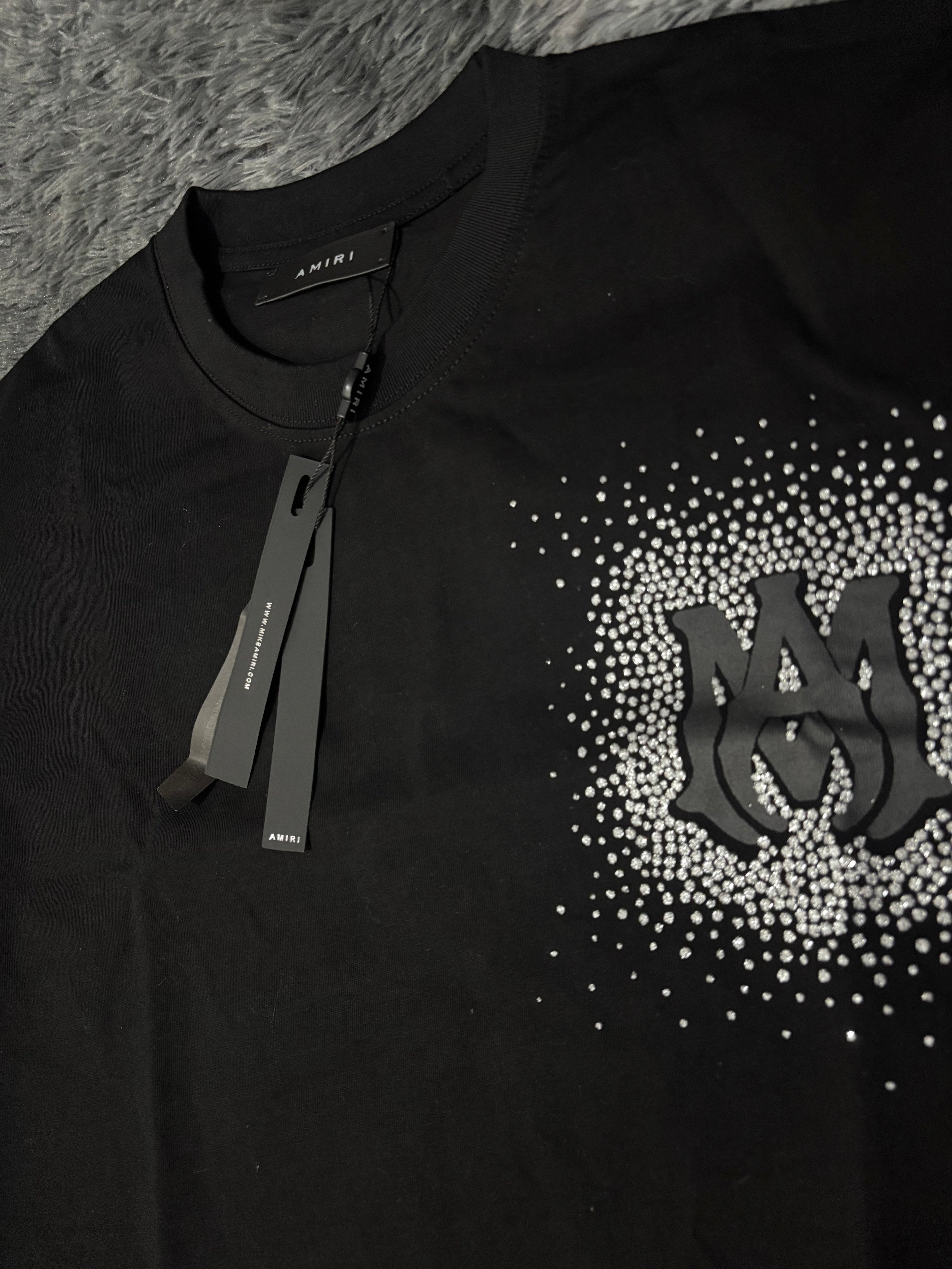 AMIRI CRYSTALS BLACK CAMISETA