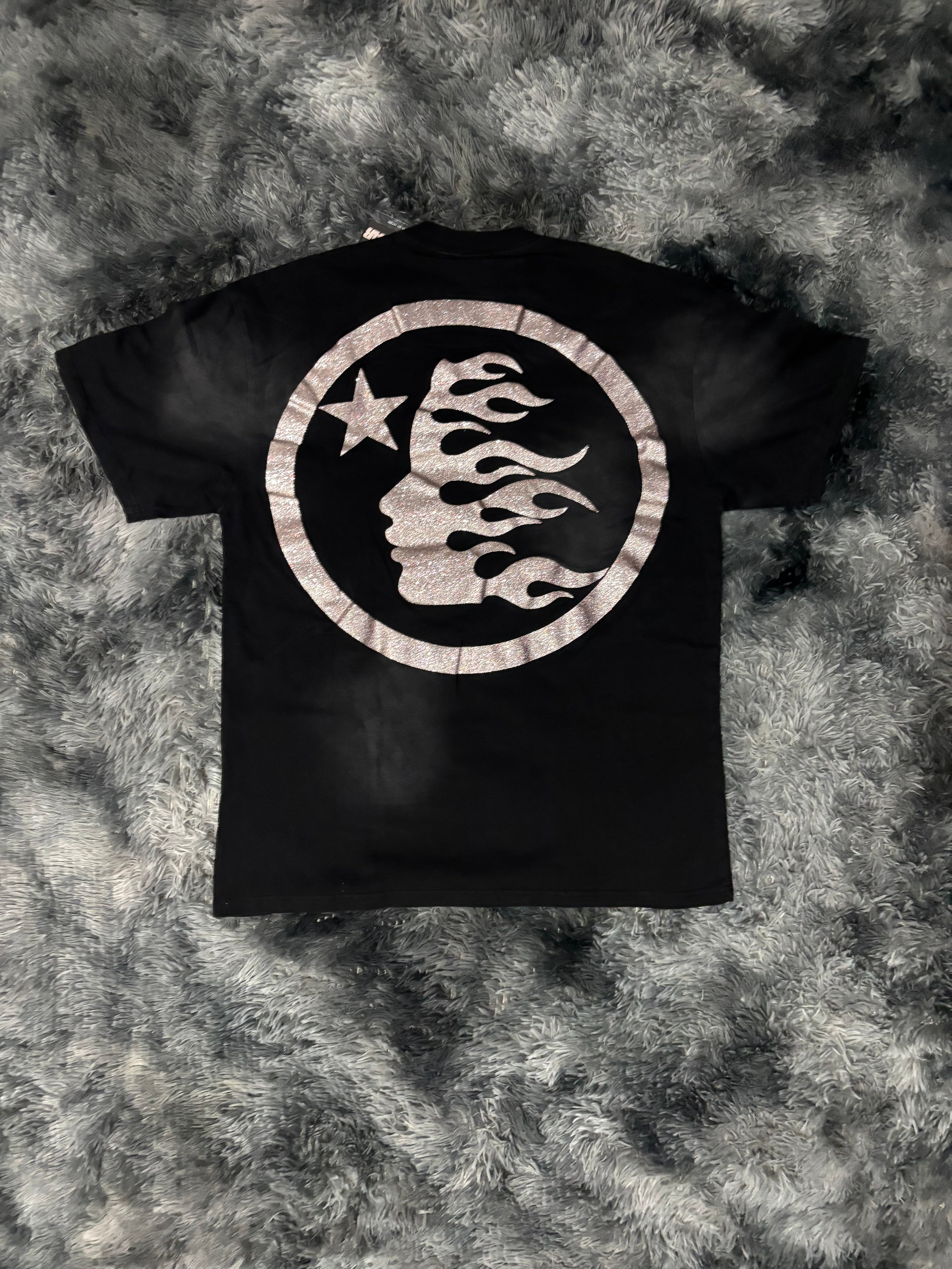 HELLSTAR CLASSIC LOGO GLITTER BLACK CAMISETA