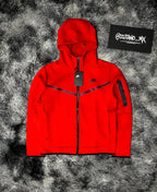 NIKE TECH FLECCE RED HOODIE