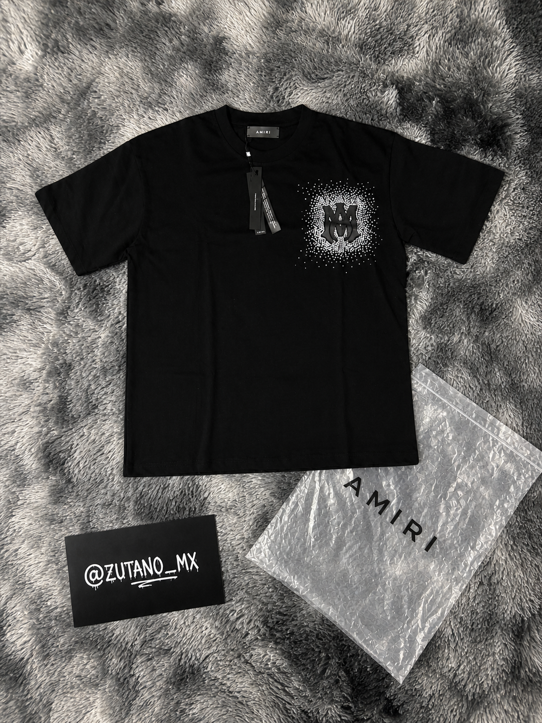 AMIRI CRYSTALS BLACK CAMISETA